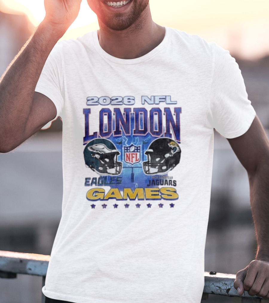 2026 NFL London Games Philadelphia Eagles Vs Jacksonville Jaguars Matchup T-Shirt