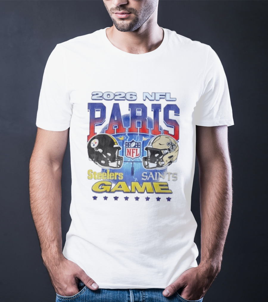 2026 NFL Paris Matchup Steelers Vs Saints Game T-Shirt
