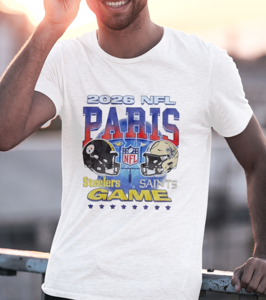 2026 NFL Paris Matchup Steelers Vs Saints Game T-Shirt
