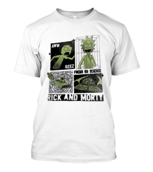 Aww Geez Rick And Morty Focus On Science Spaceship Portal T-Shirt