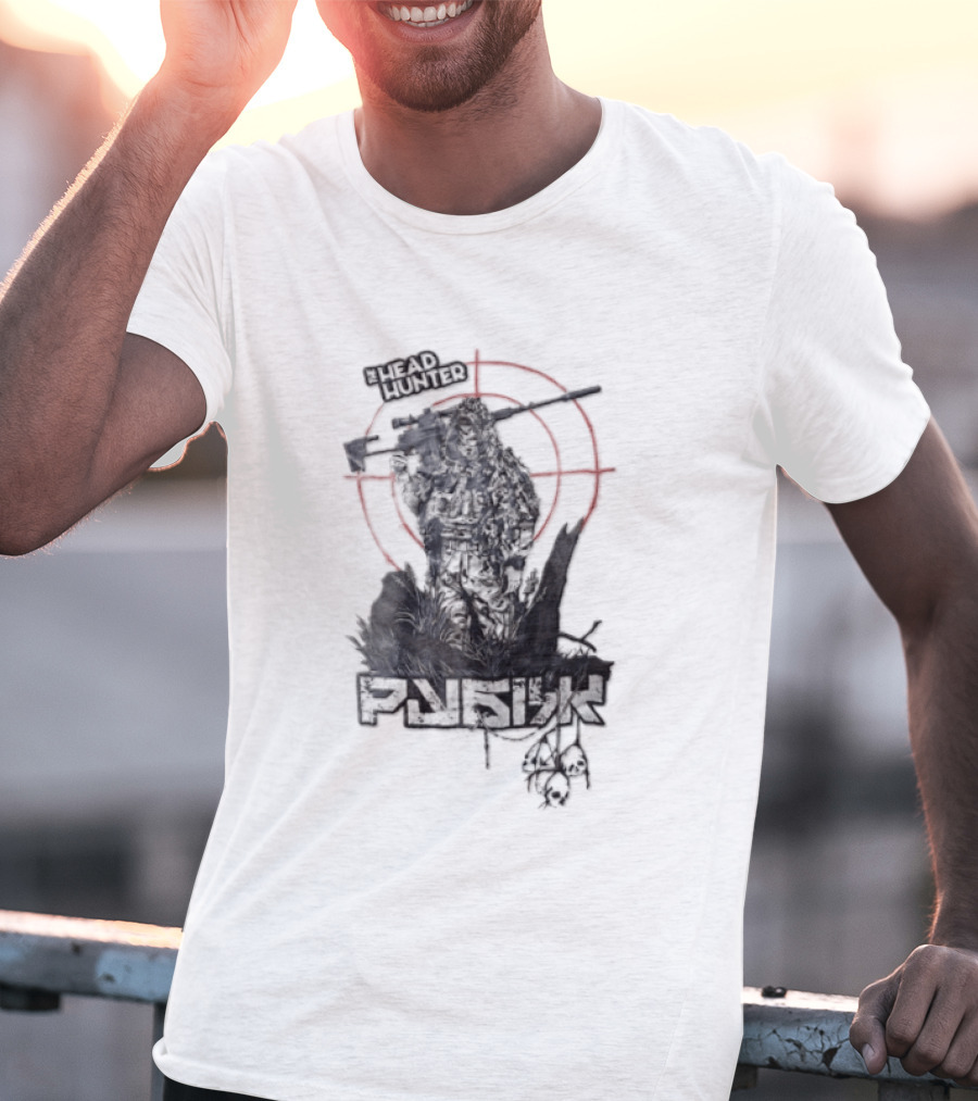 Punish Sniper Ghillie Suit Skulls Target Retro Hunter T-Shirt