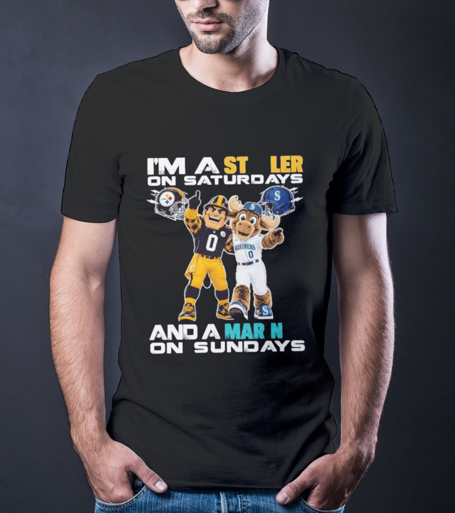 I'm A Steelers Fan On Saturdays And A Mariners Supporter On Sundays With Mascots T-Shirt