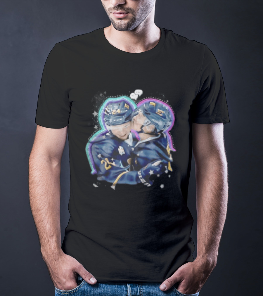 NHL Hockey Players Number 24 5 Hugging Victory Stars Celebration T-Shirt