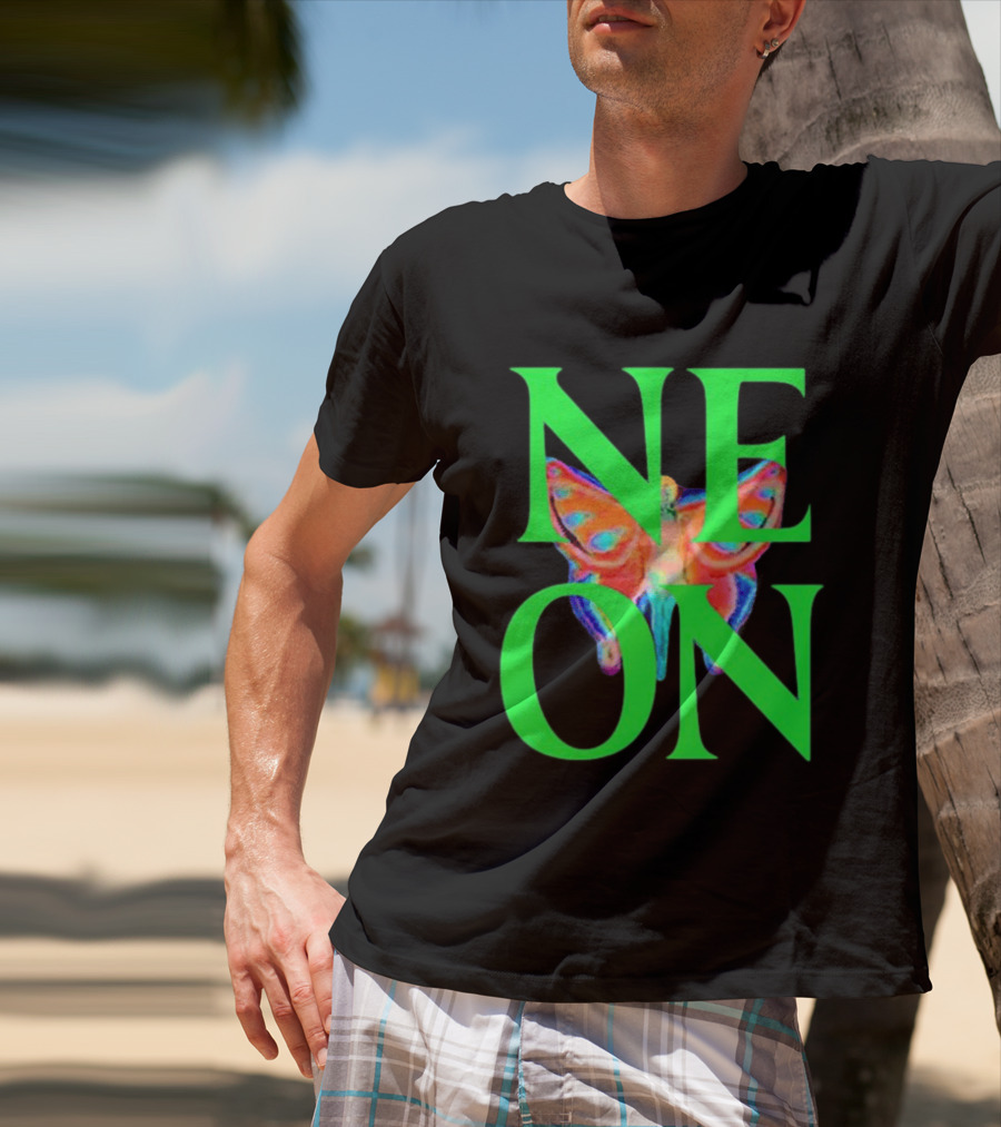 Neon Butterfly Interscope Store Colorful T-Shirt
