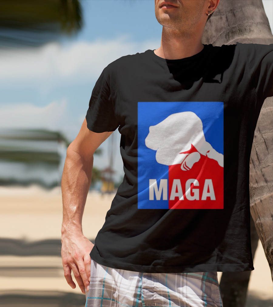 MAGA Political Parody Silhouette Red And Blue T-Shirt