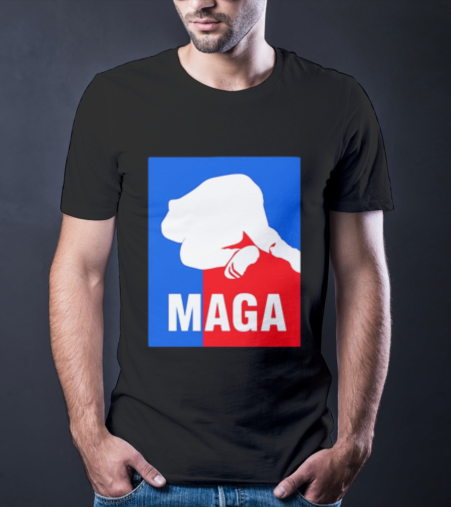 MAGA Political Parody Silhouette Red And Blue T-Shirt