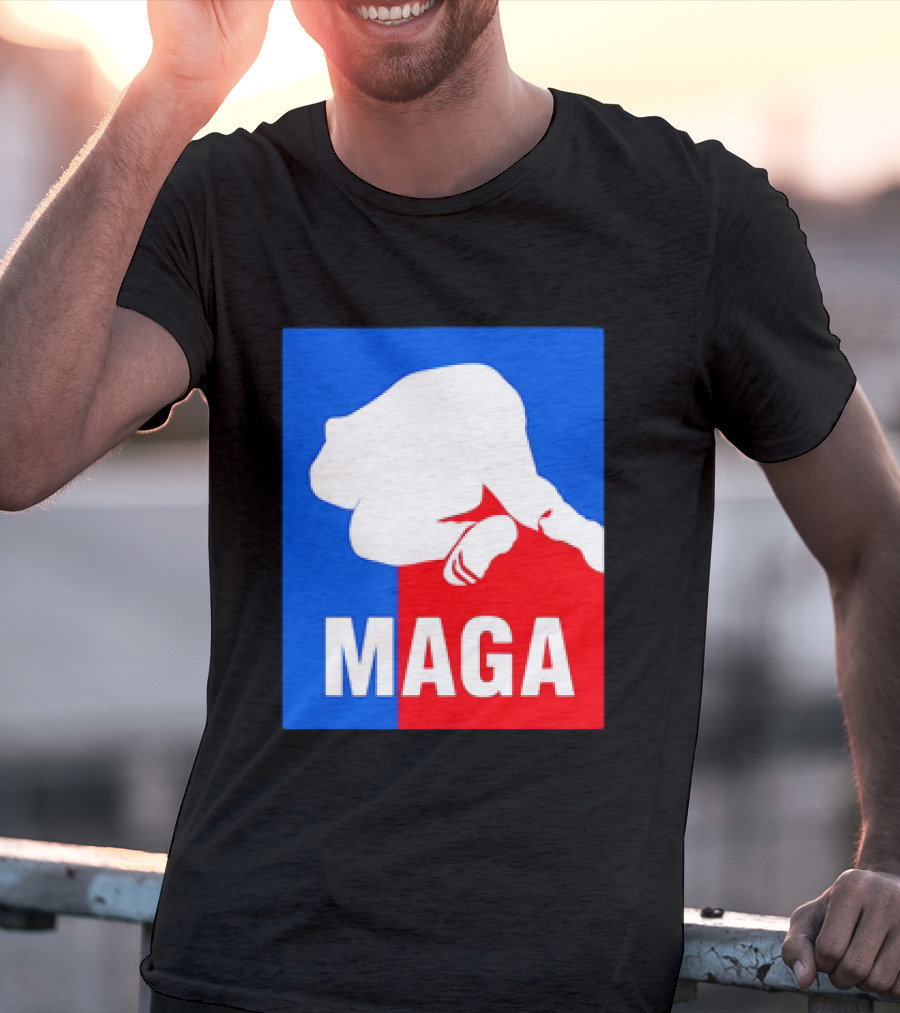 MAGA Political Parody Silhouette Red And Blue T-Shirt