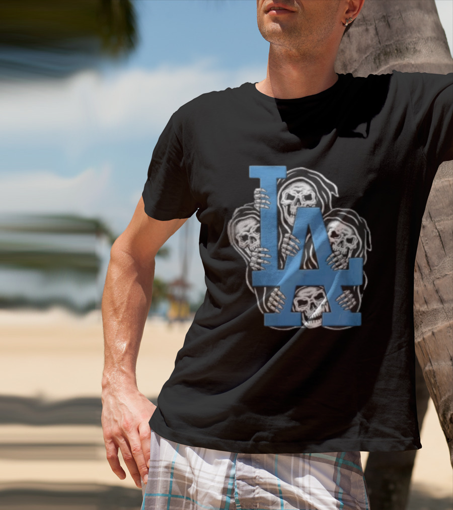 MLB Los Angeles Dodgers LA Four Grim Reapers Holding T-Shirt