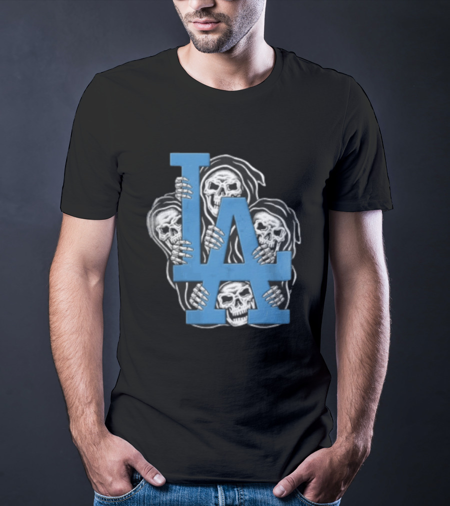MLB Los Angeles Dodgers LA Four Grim Reapers Holding T-Shirt