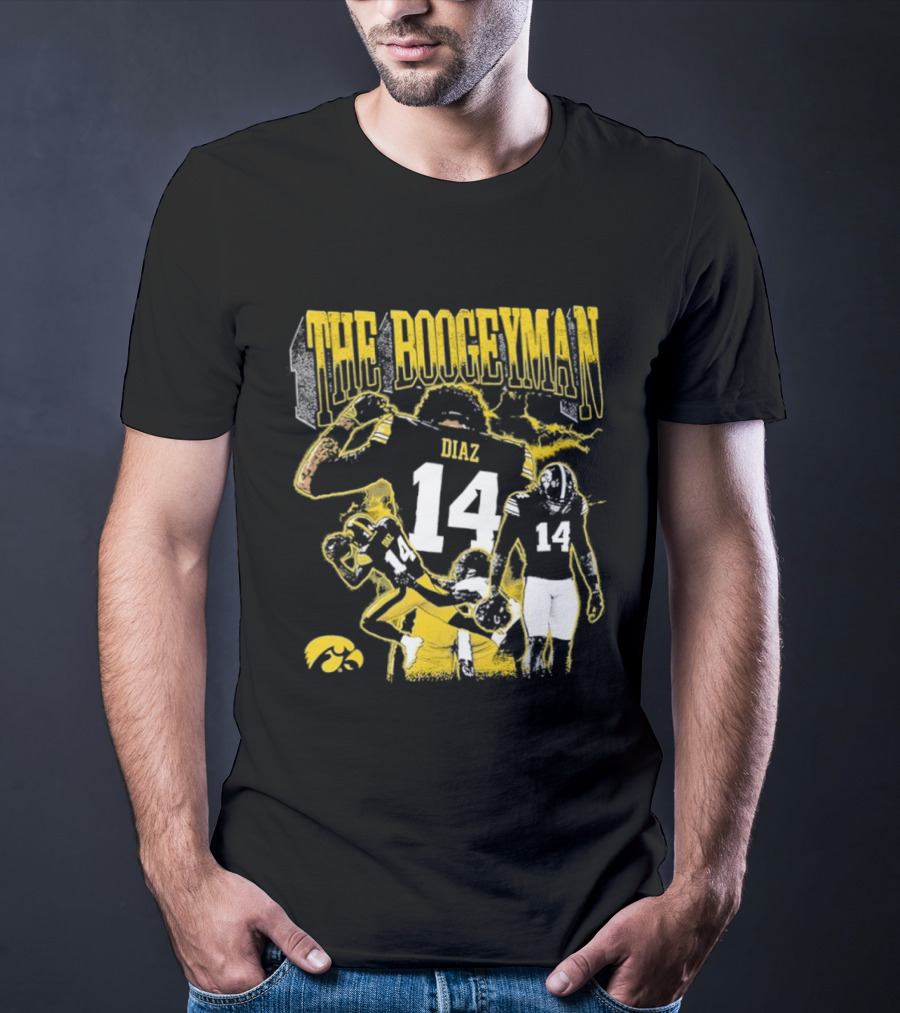 The Boogeyman Diaz No 14 Iowa Hawkeyes Football T-Shirt