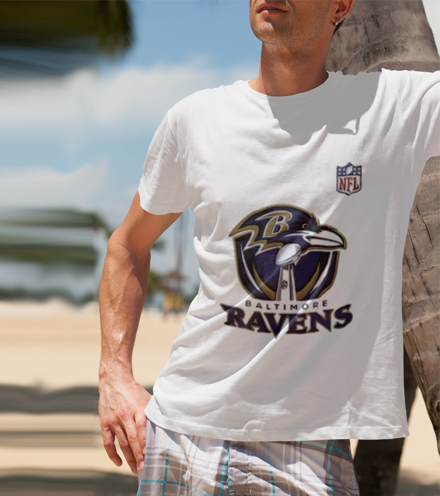 Baltimore Ravens Lamar Jackson 8 NFL Logo Ravens Football T-Shirt