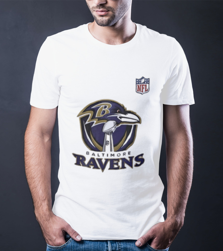 Baltimore Ravens Lamar Jackson 8 NFL Logo Ravens Football T-Shirt