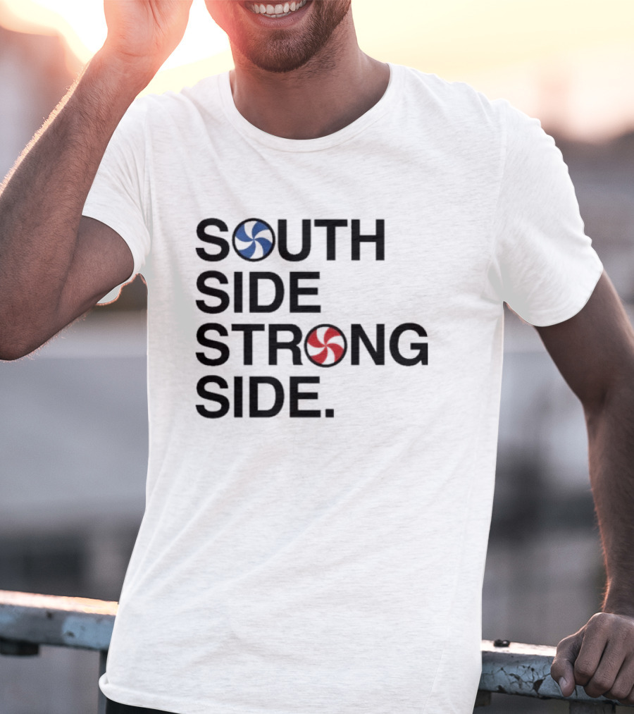 Chicago White Sox South Side Strong Side With Red And Blue Baseball T-Shirt