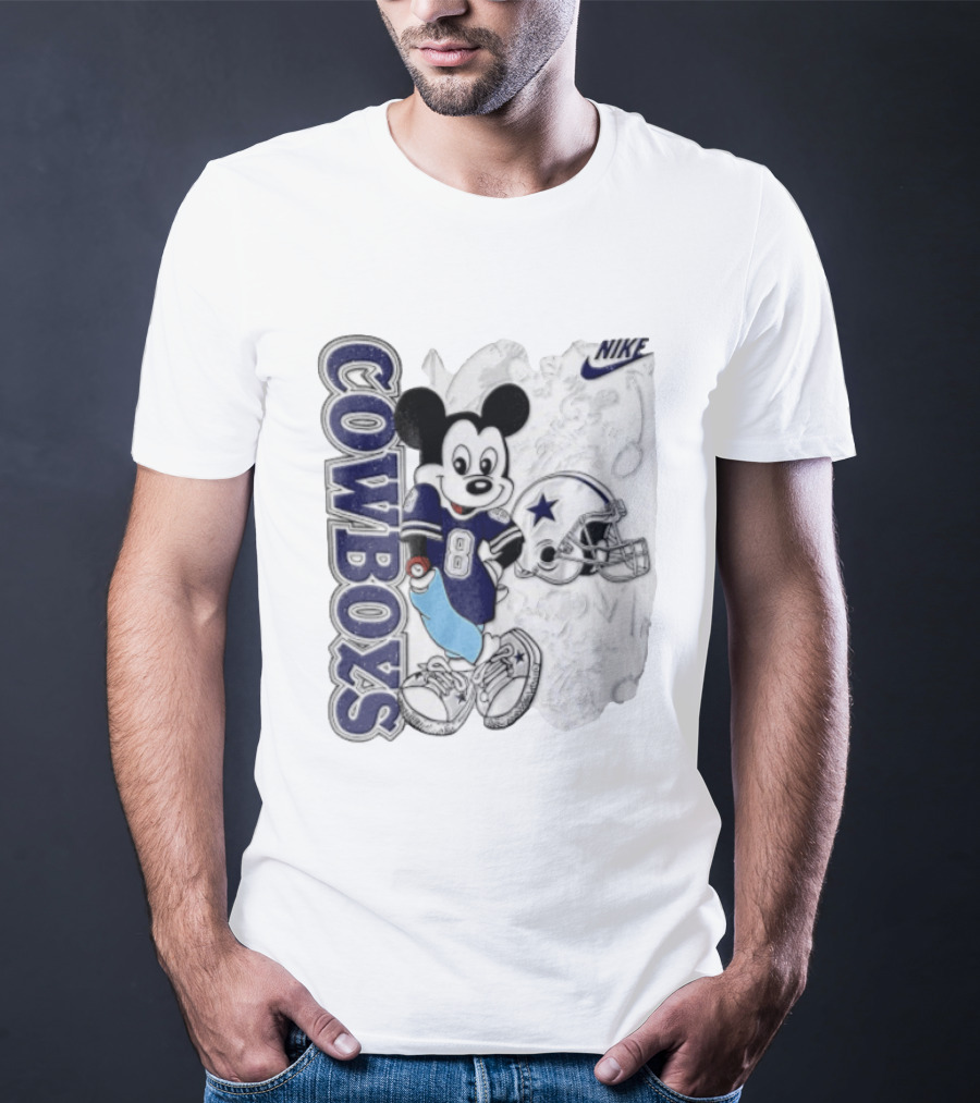 Cowboys Mickey Mouse 8 Football Jersey Cartoon Nike T-Shirt