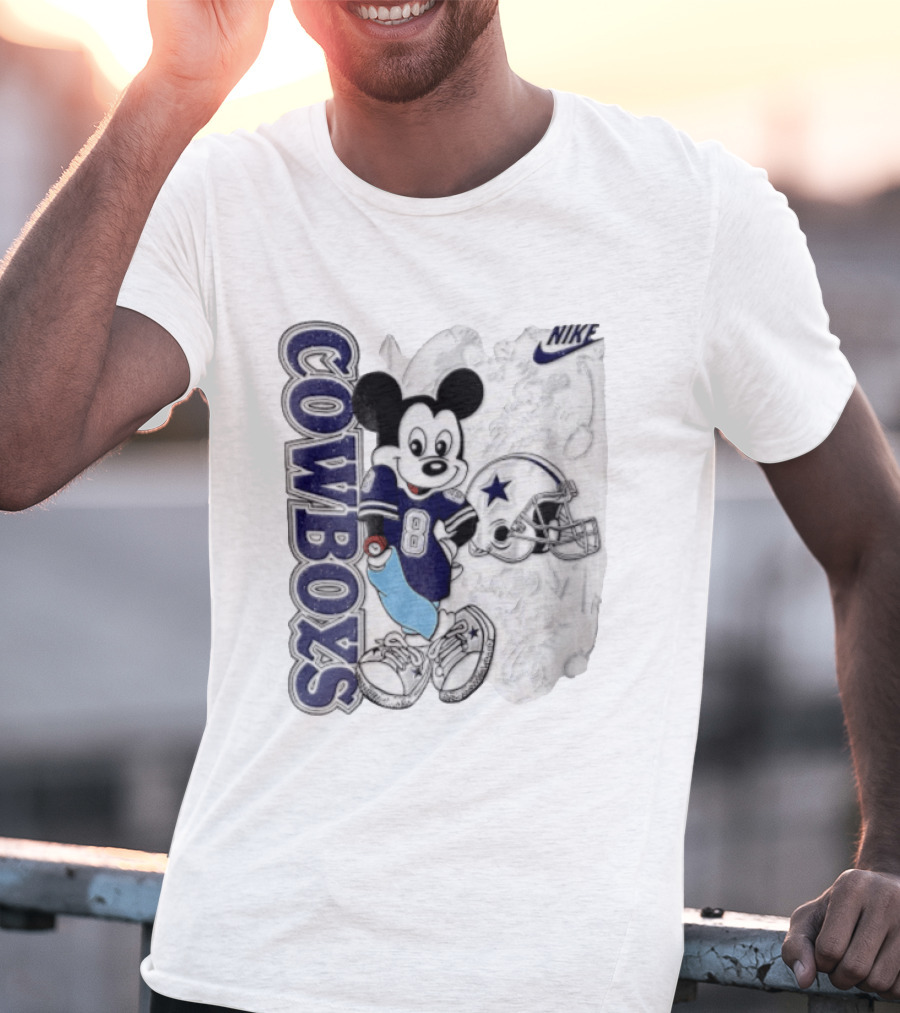 Cowboys Mickey Mouse 8 Football Jersey Cartoon Nike T-Shirt