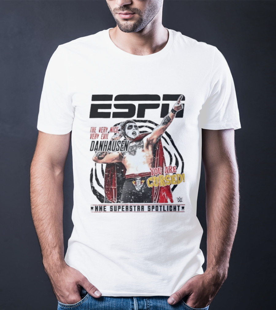 ESPN Danhausen WWE Superstar Spotlight You Are Cursed Very Nice Very Evil T-Shirt