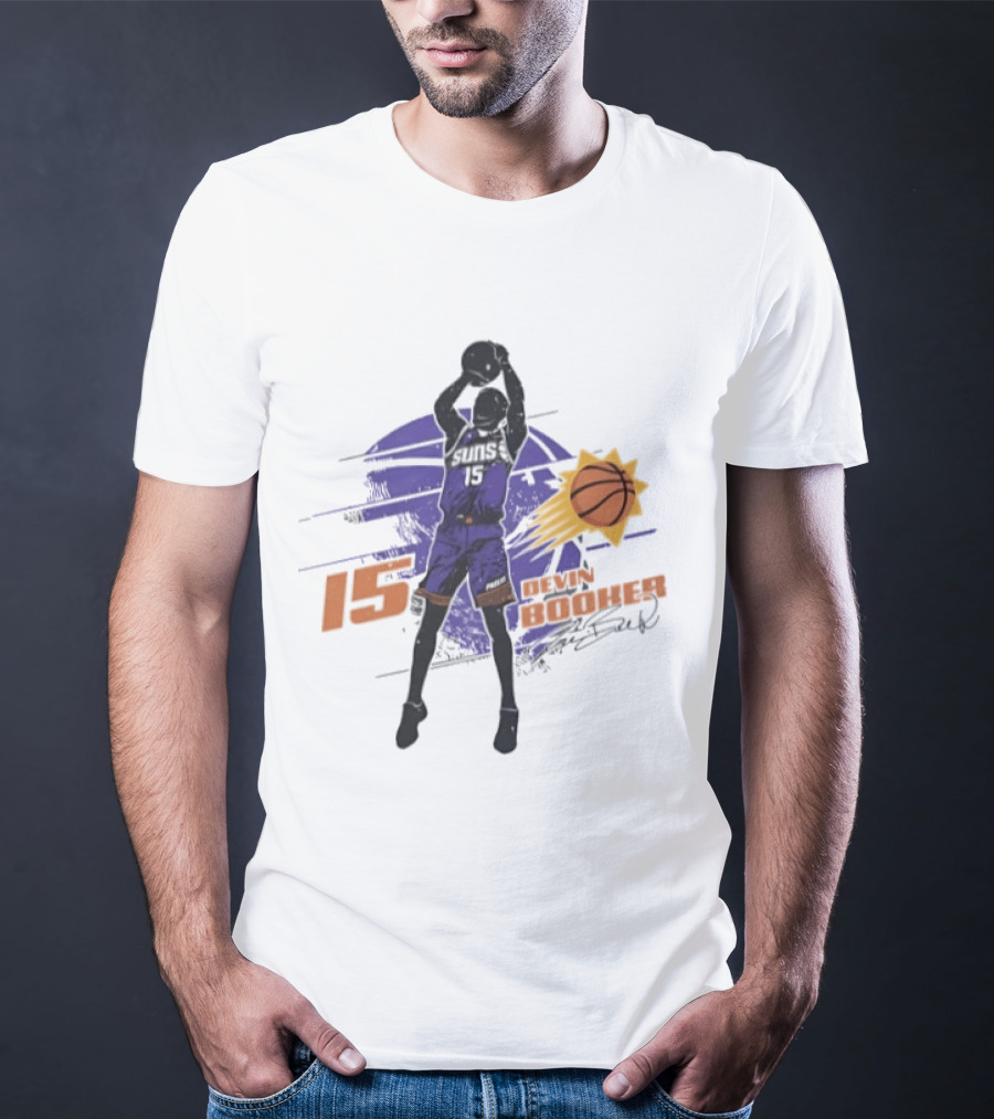 Devin Booker Phoenix Suns Basketball 2026 Number 15 Jumper T-Shirt