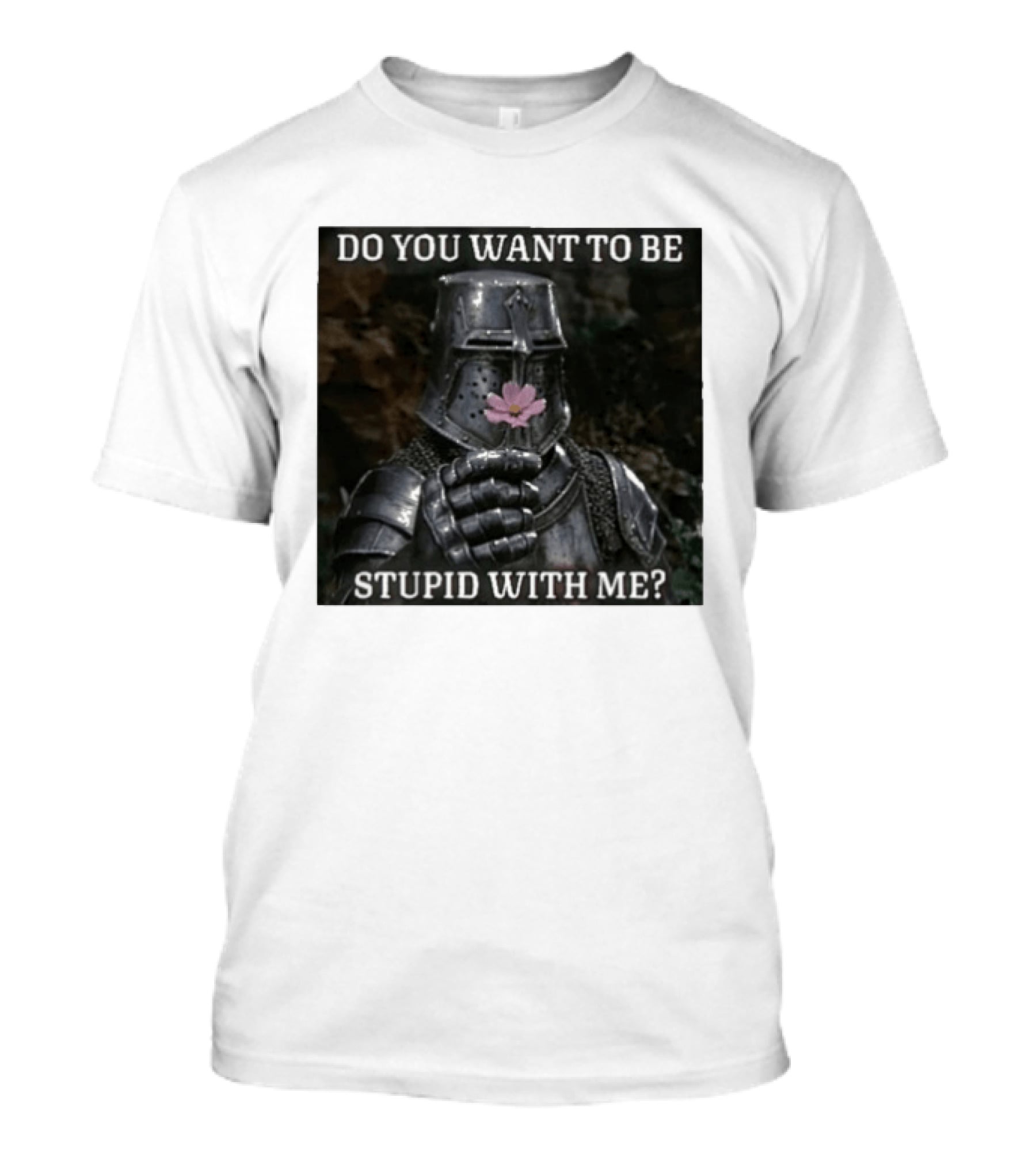 Do You Want To Be Stupid With Me Ancient Warrior Knight Flower T-Shirt