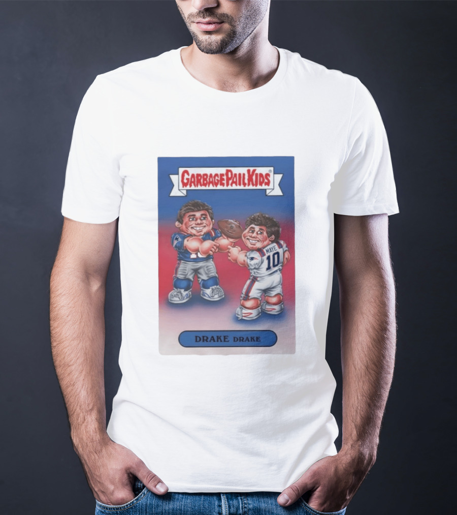 Garbage Pail Kids Drake Maye New England Patriots 10 T-Shirt