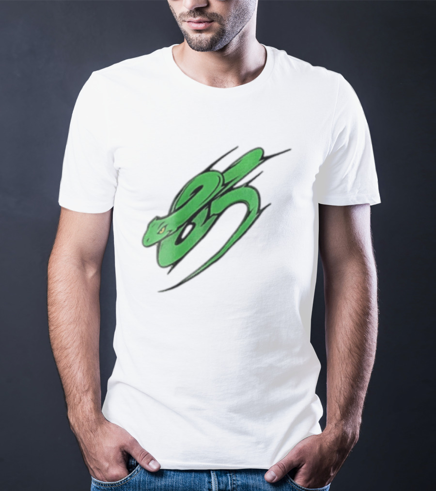 Green Snake Shaped Number Five Serpent T-Shirt