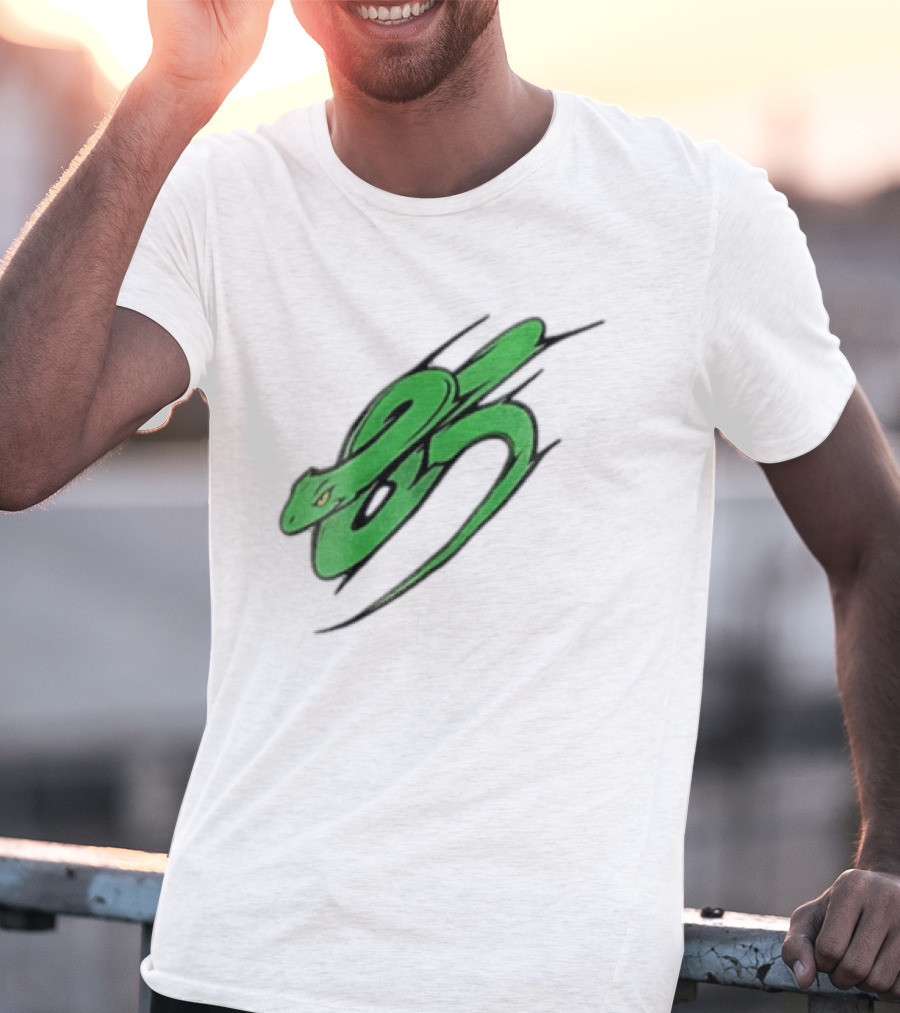 Green Snake Shaped Number Five Serpent T-Shirt