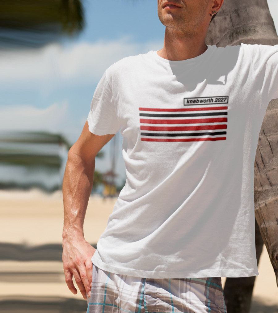 Knebworth 2027 Red And Black Horizontal Stripes T-Shirt