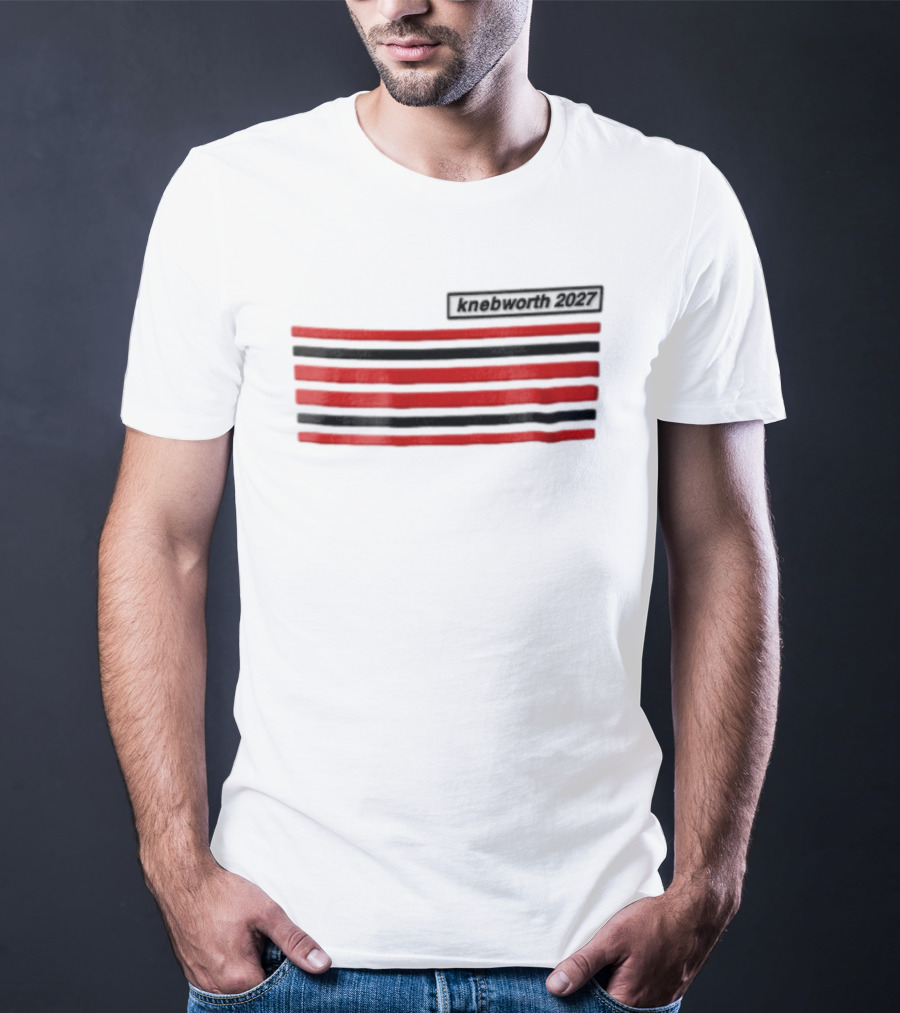 Knebworth 2027 Red And Black Horizontal Stripes T-Shirt