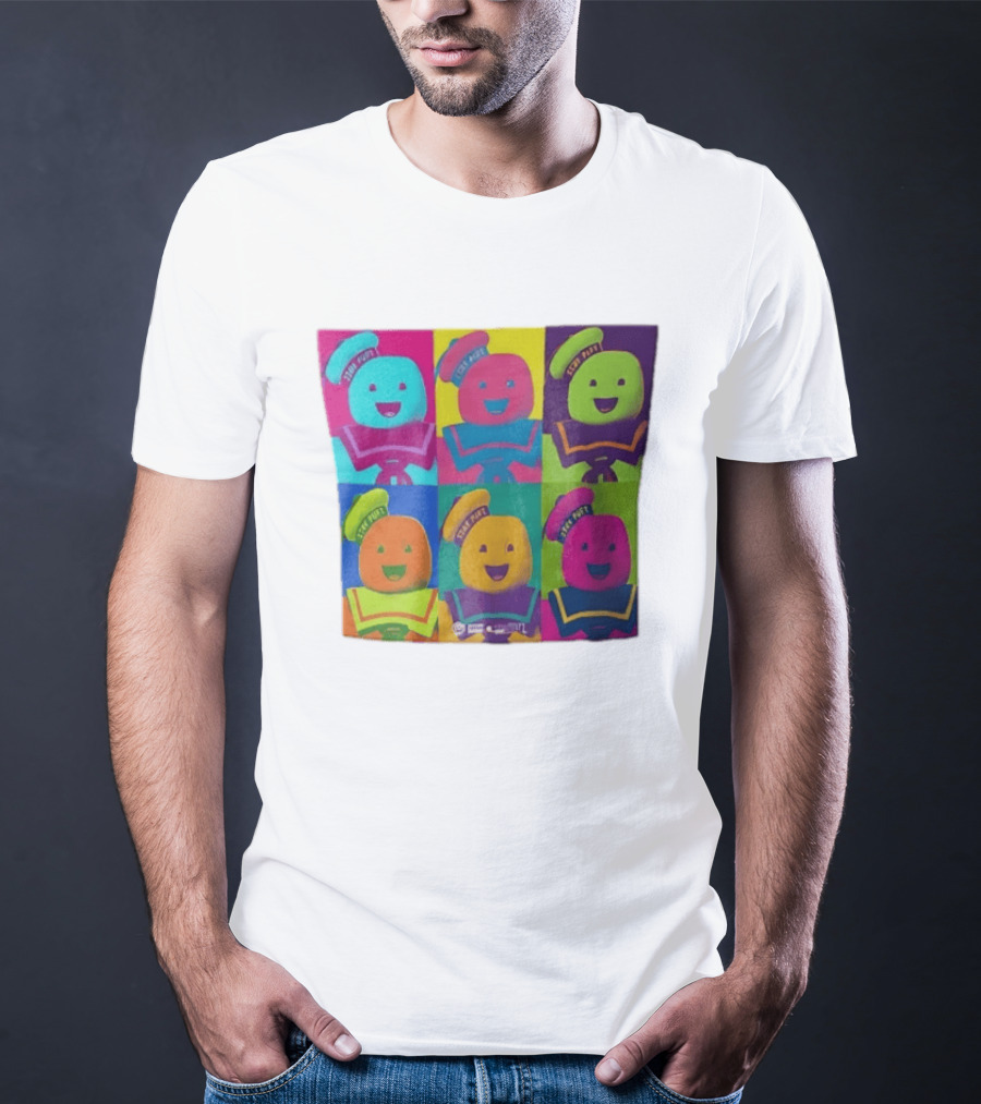 Movie Ghostbusters Stay Puft Marshmallow Man Six Colorful Pop Portraits T-Shirt
