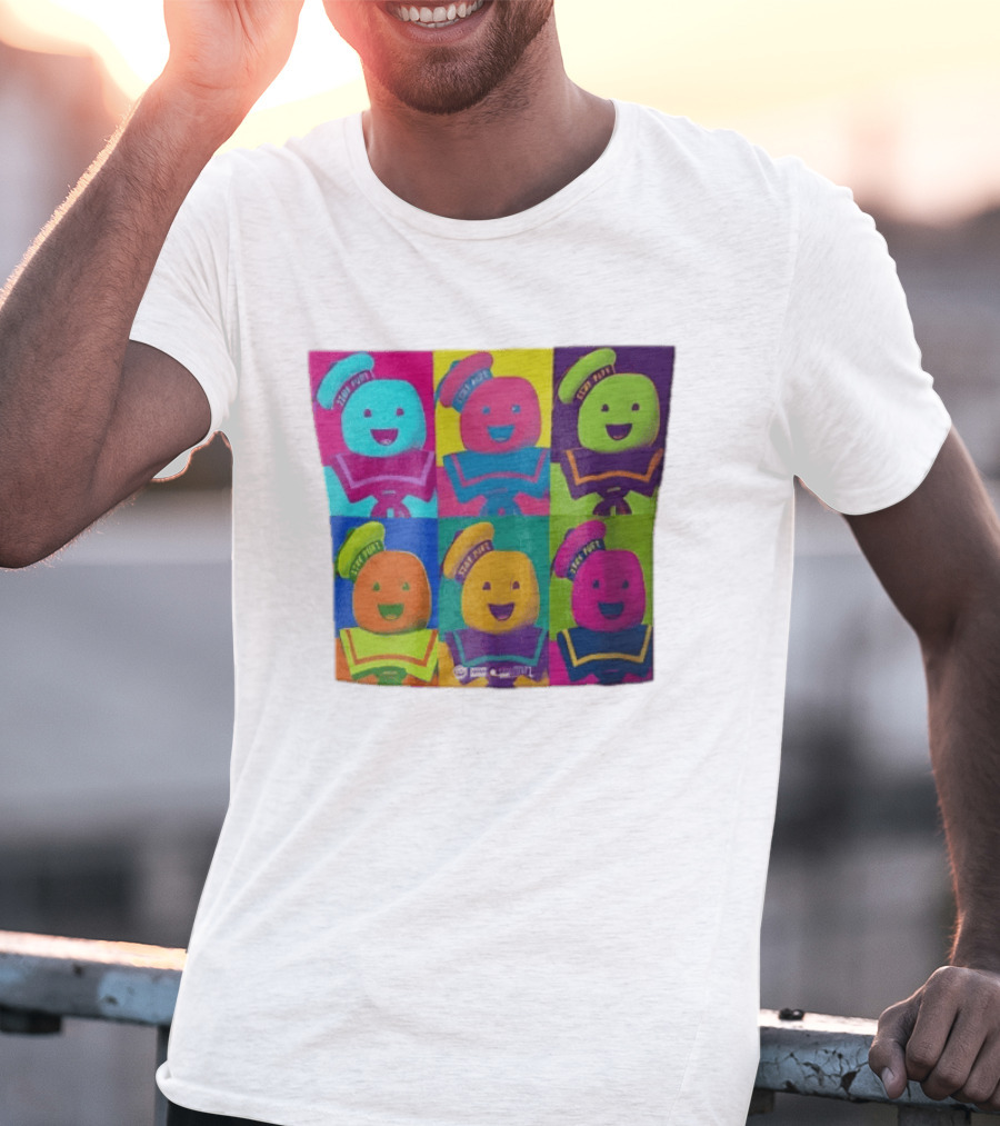 Movie Ghostbusters Stay Puft Marshmallow Man Six Colorful Pop Portraits T-Shirt
