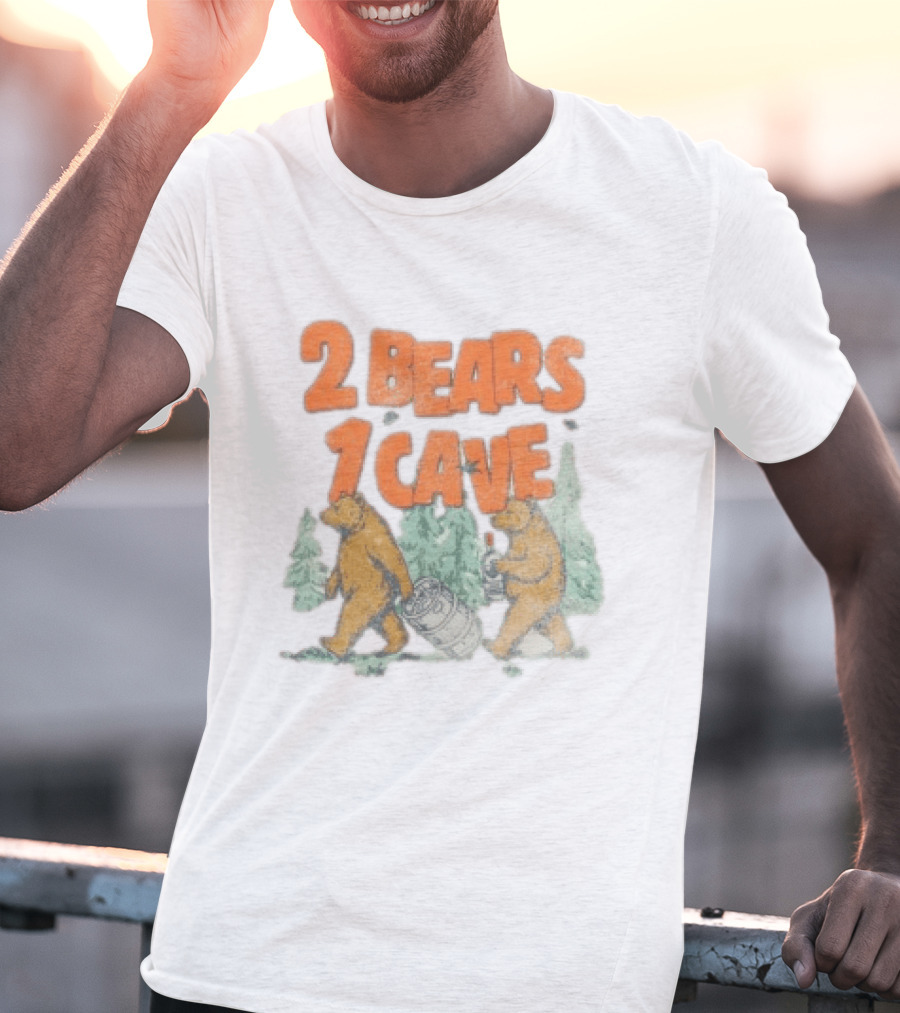 YMH Studios 2 Bears 1 Cave Carrying Keg In Forest T-Shirt