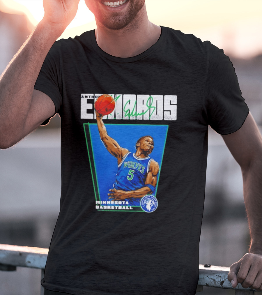 Anthony Edwards Minnesota Basketball Timberwolves Dunking Action T-Shirt