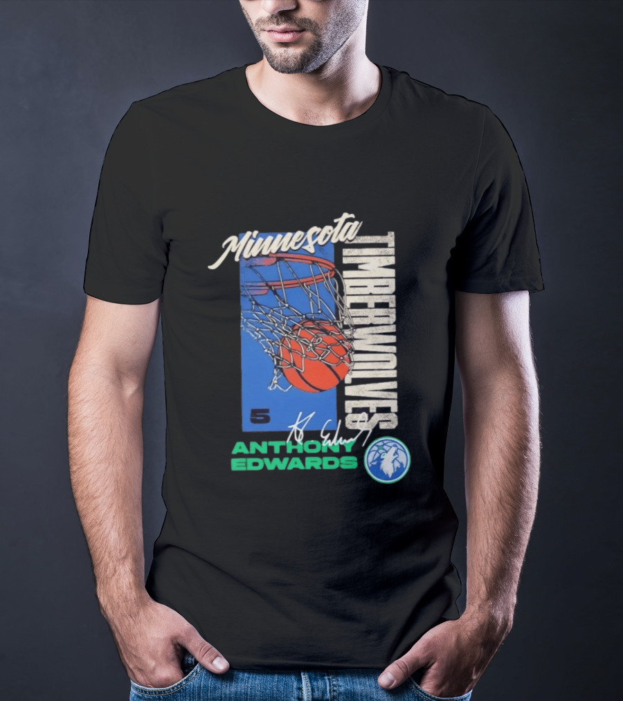 Minnesota Timberwolves Anthony Edwards 5 Basketball Team T-Shirt