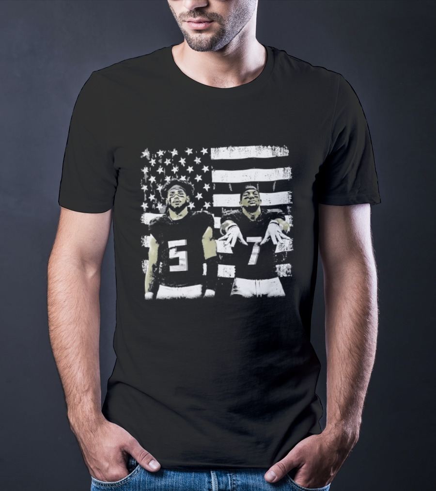 Bijan Robinson Drake London Atlanta USA Flag Football Collaboration T-Shirt