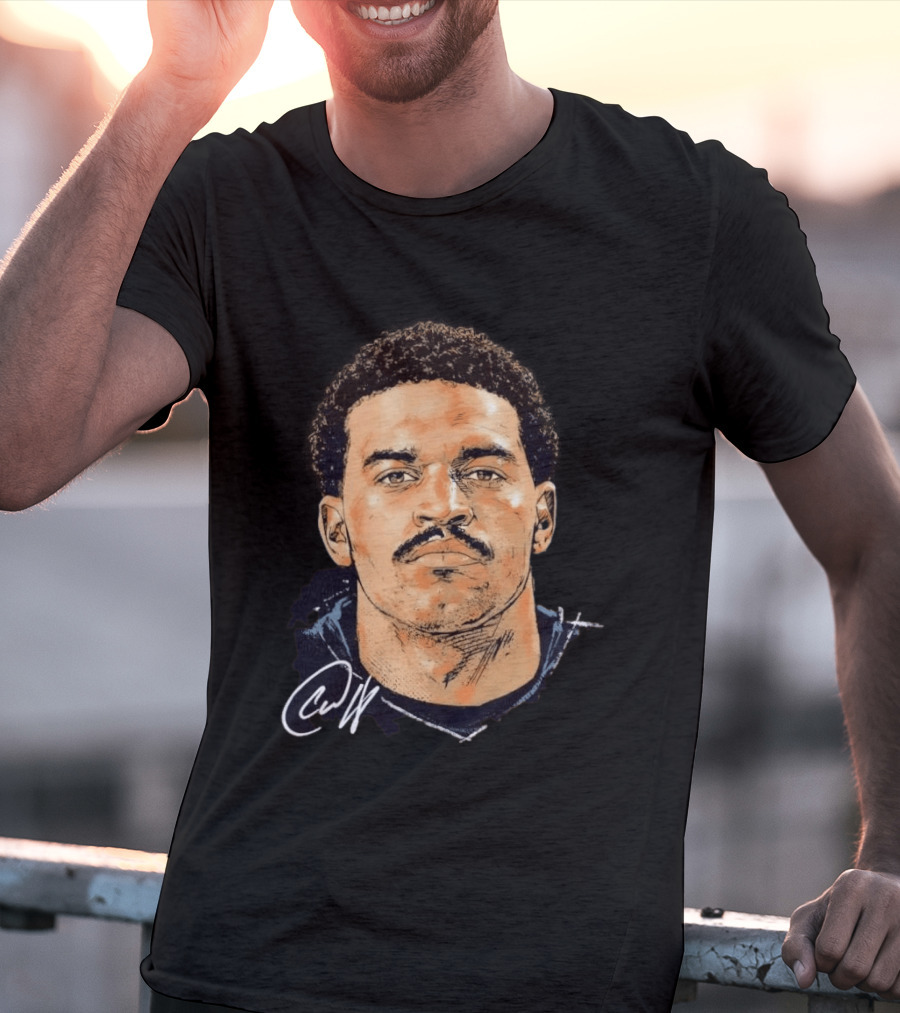 Caleb Williams Chicago Bears Football Retro Mustache T-Shirt