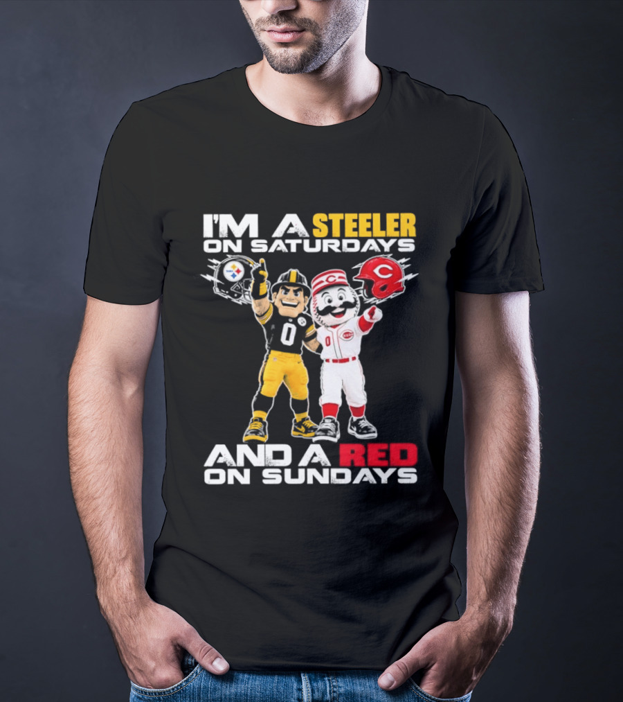 I'm A Steeler On Saturdays And A Red On Sundays With Mascots T-Shirt