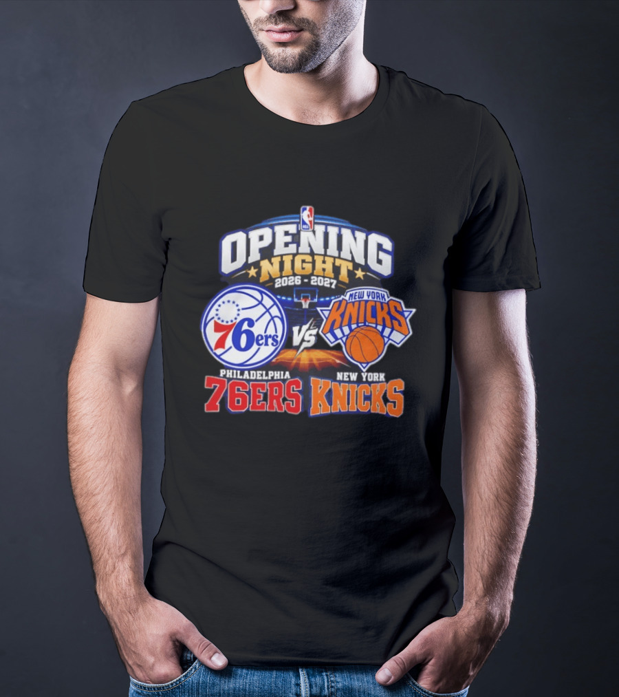 Philadelphia 76ers Vs New York Knicks NBA Opening Night 2026 2027 Matchup Event Highlights T-Shirt