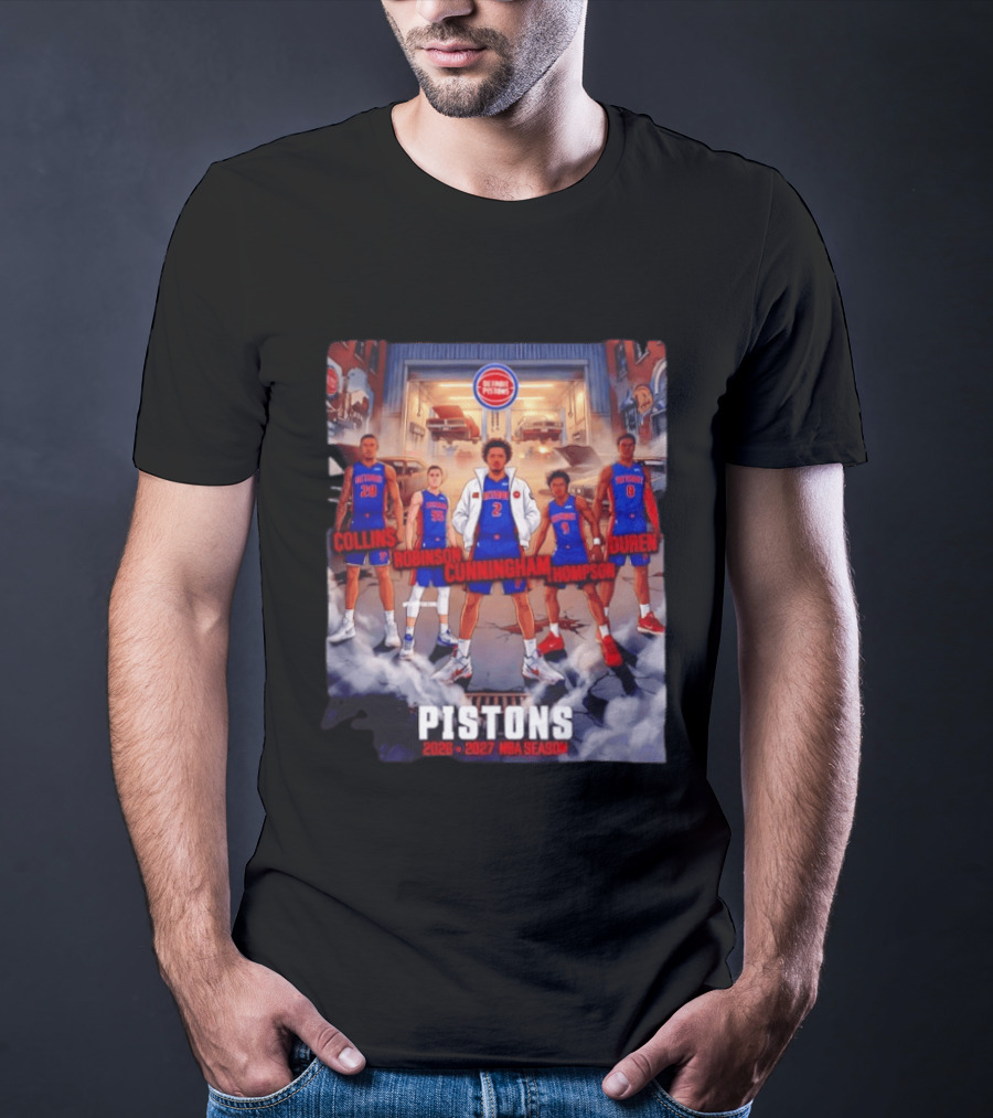 Detroit Pistons 2026 2027 NBA Season Cunningham Thompson Duren Robinson Collins T-Shirt