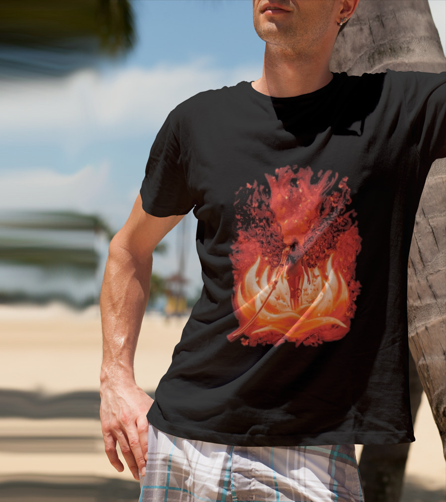 Elden Ring Scarlet Bloom Sword Woman Fiery Flower T-Shirt