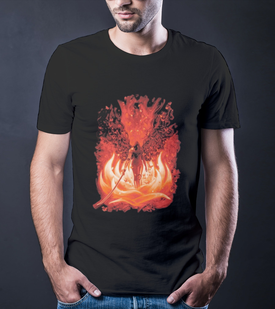 Elden Ring Scarlet Bloom Sword Woman Fiery Flower T-Shirt