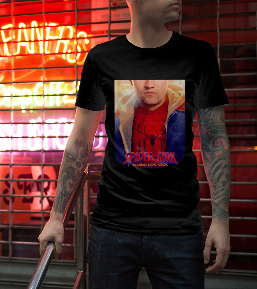 Spider Kirk Brand New Neck Spider Man X Charlie Kirk T-Shirt