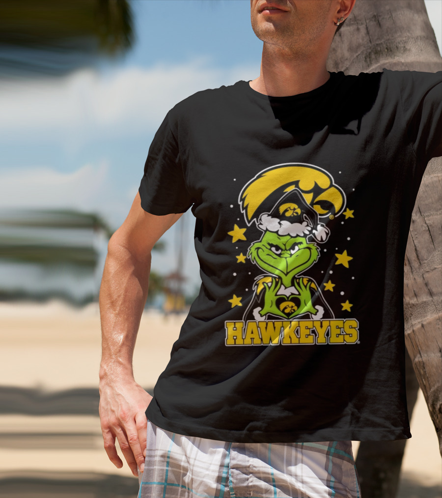 Iowa Hawkeyes Grinch Christmas NCAA Fan Gear T-Shirt