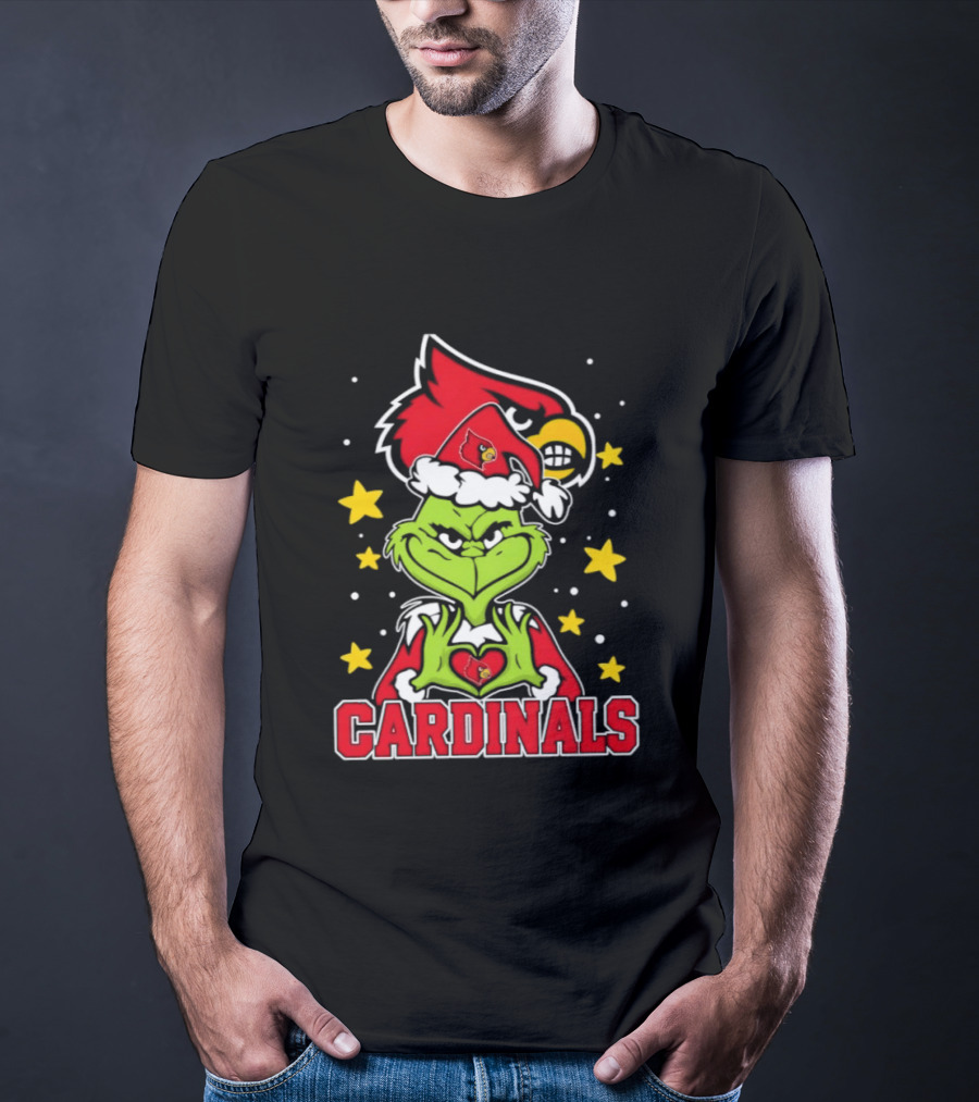 Louisville Cardinals Christmas Grinch Holiday Spirit T-Shirt