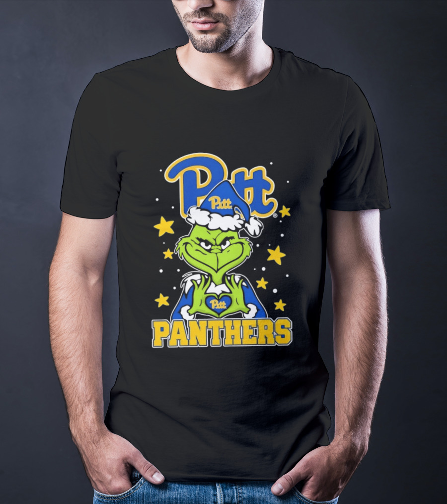 Pitt Panthers The Grinch Heart Hands University Of Pittsburgh T-Shirt