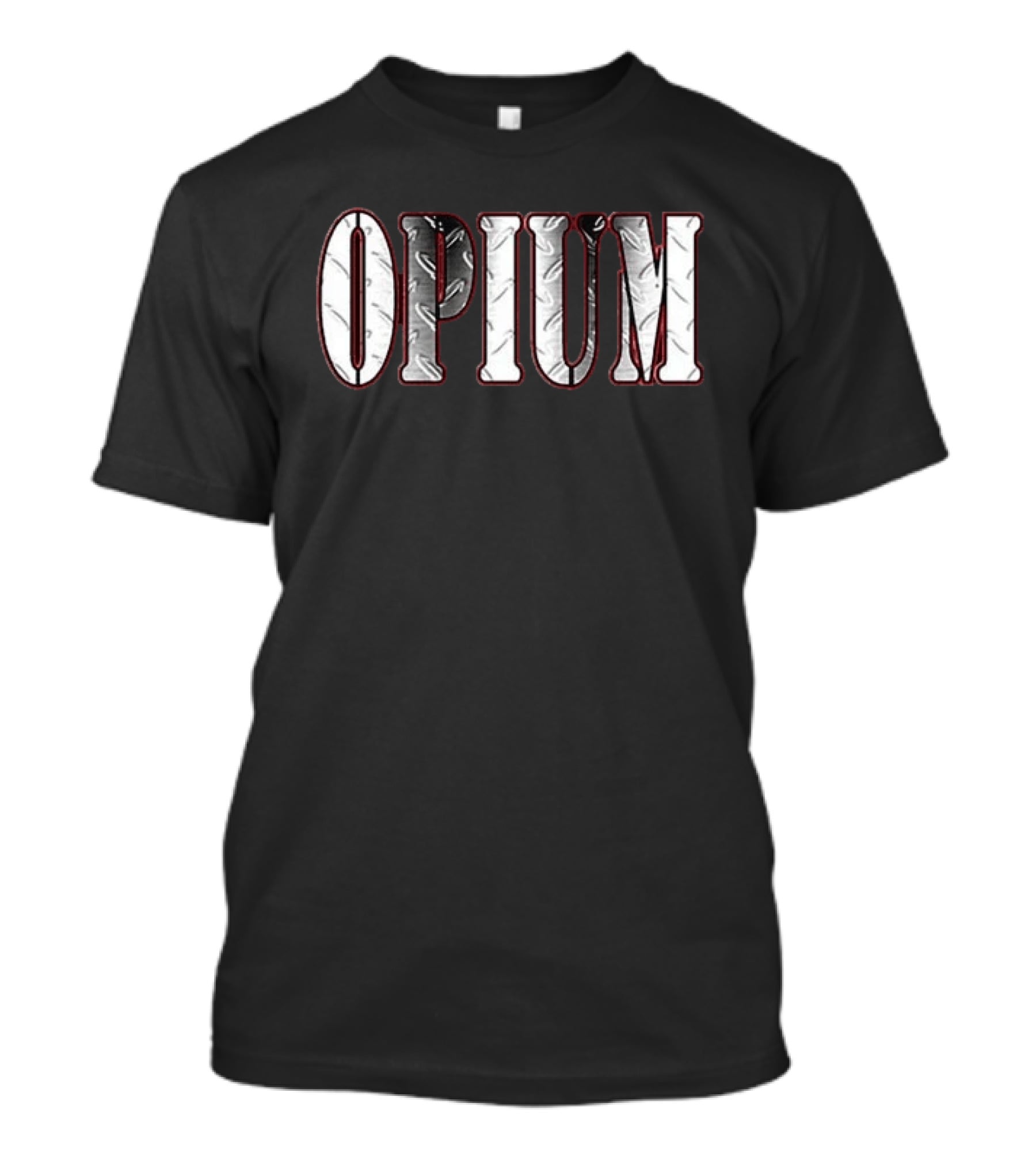 Opium Trap Authority Metal Text Texture T-Shirt