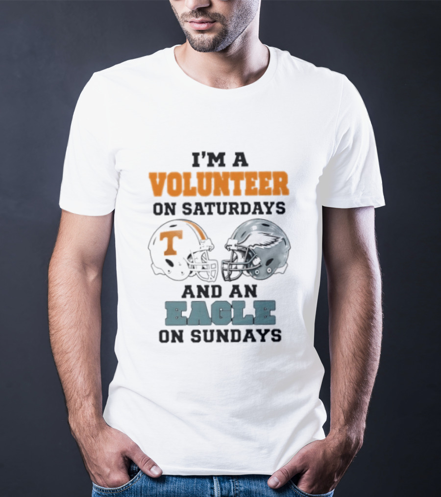 I'm A Volunteer On Saturdays And An Eagle On Sundays Football Helmets T-Shirt