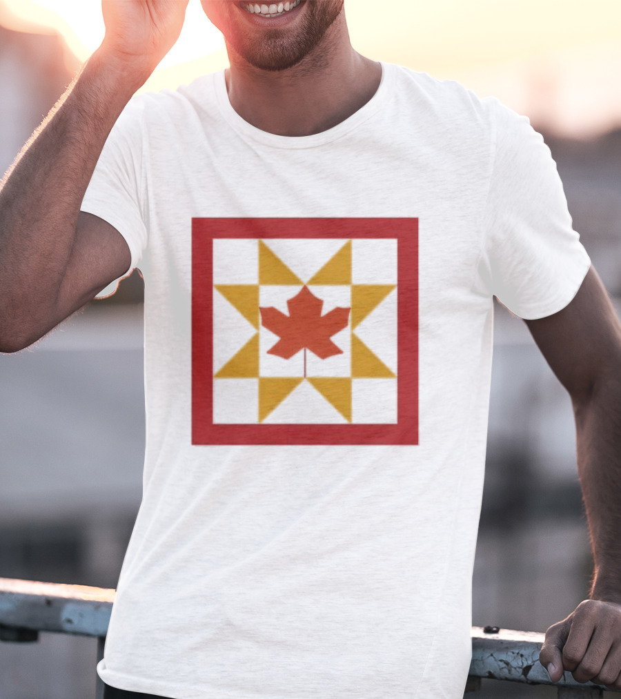 Kentucky Fall Quilt Maple Leaf Star Patchwork T-Shirt