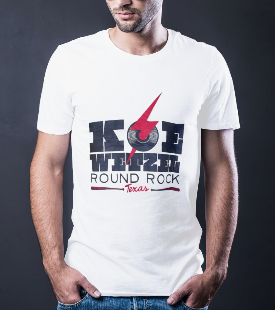 Koe Wetzel Round Rock Texas Red Lightning Bolt And Record T-Shirt