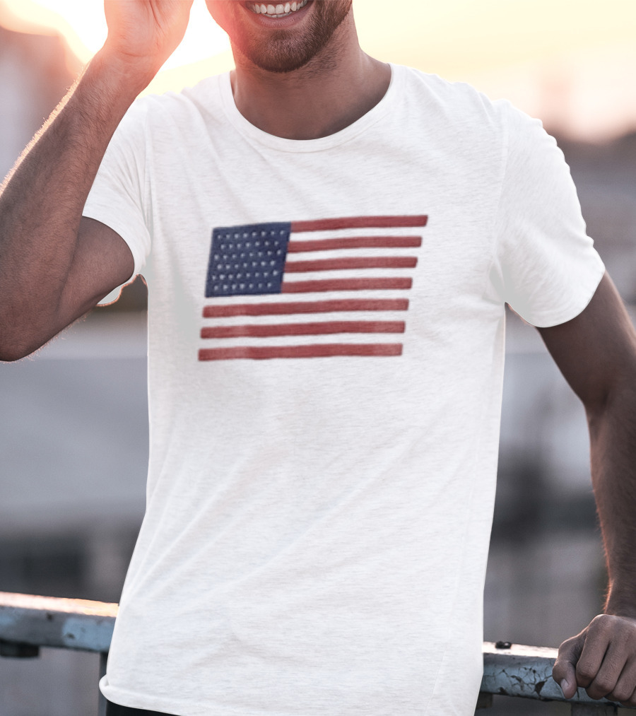Pure Baseball American Flag Grey Stars And Stripes Iconic Heritage T-Shirt
