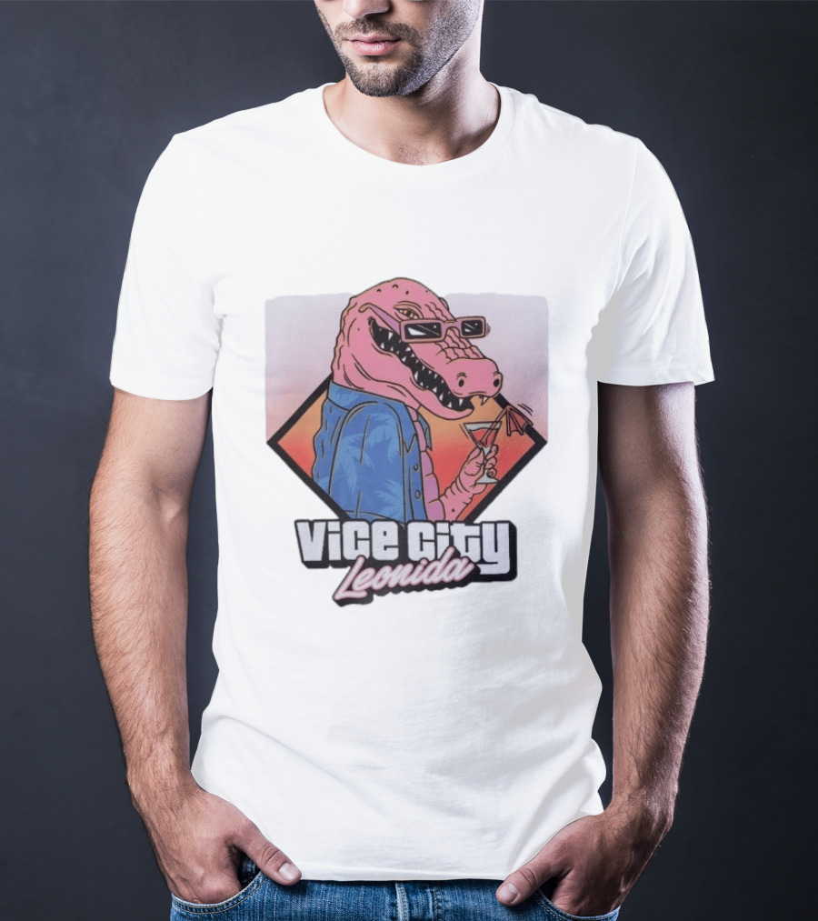 Grand Theft Auto Vice City Leonida Gator With Cocktail Rockstar Games VI T-Shirt