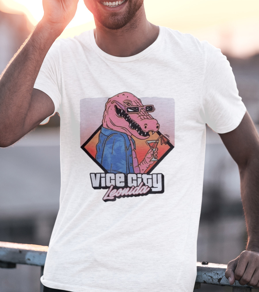 Grand Theft Auto Vice City Leonida Gator With Cocktail Rockstar Games VI T-Shirt